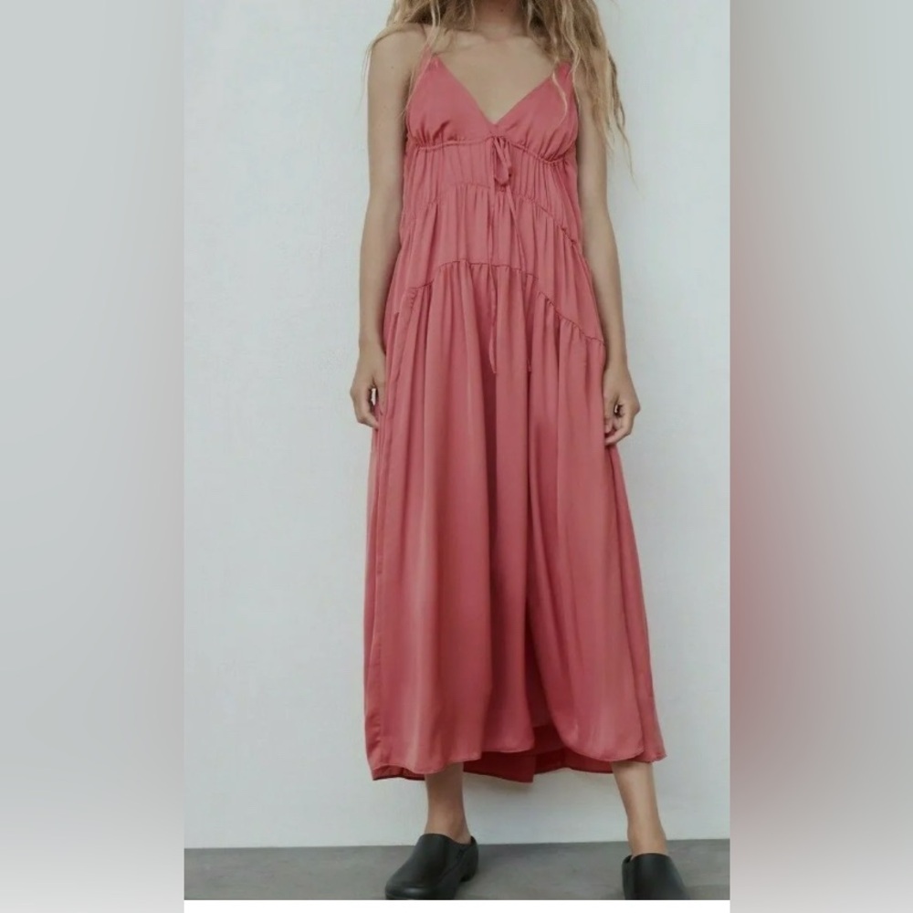 ZARA SATIN MAXI DRESS MEDIUM/LARGE BNWT